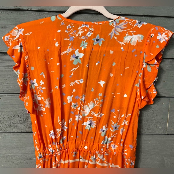 NWT Maaji Orange Floral Flowering Secret Cinched Maxi  Dress Sz Small - Picture 11 of 16